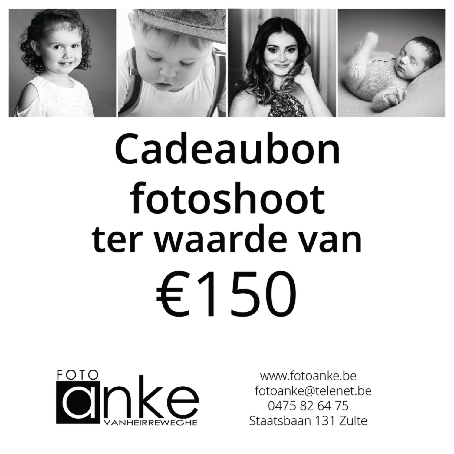 Cadeaubon fotoshoot €150