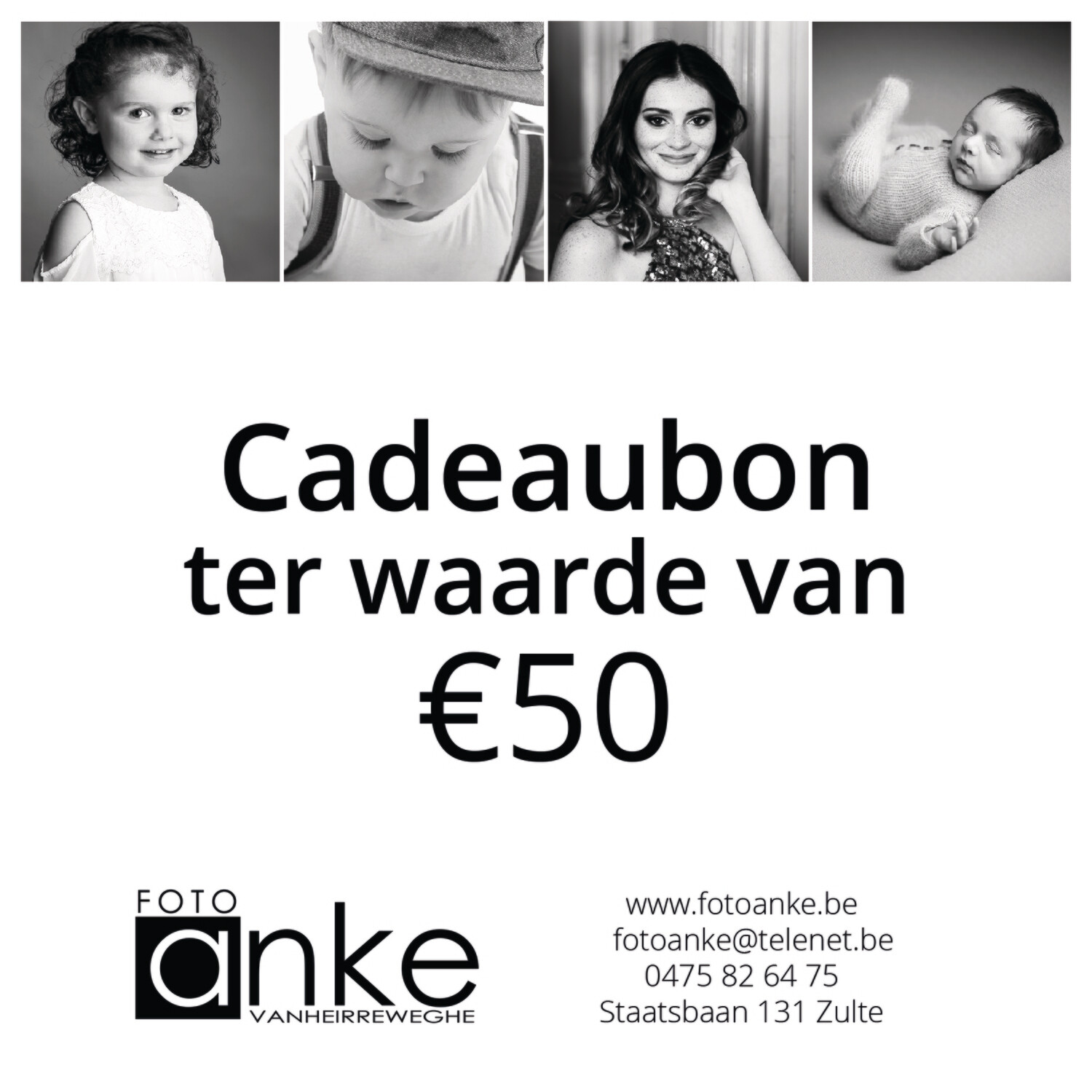 Cadeaubon waarde €50 Cadeaubon waarde €50