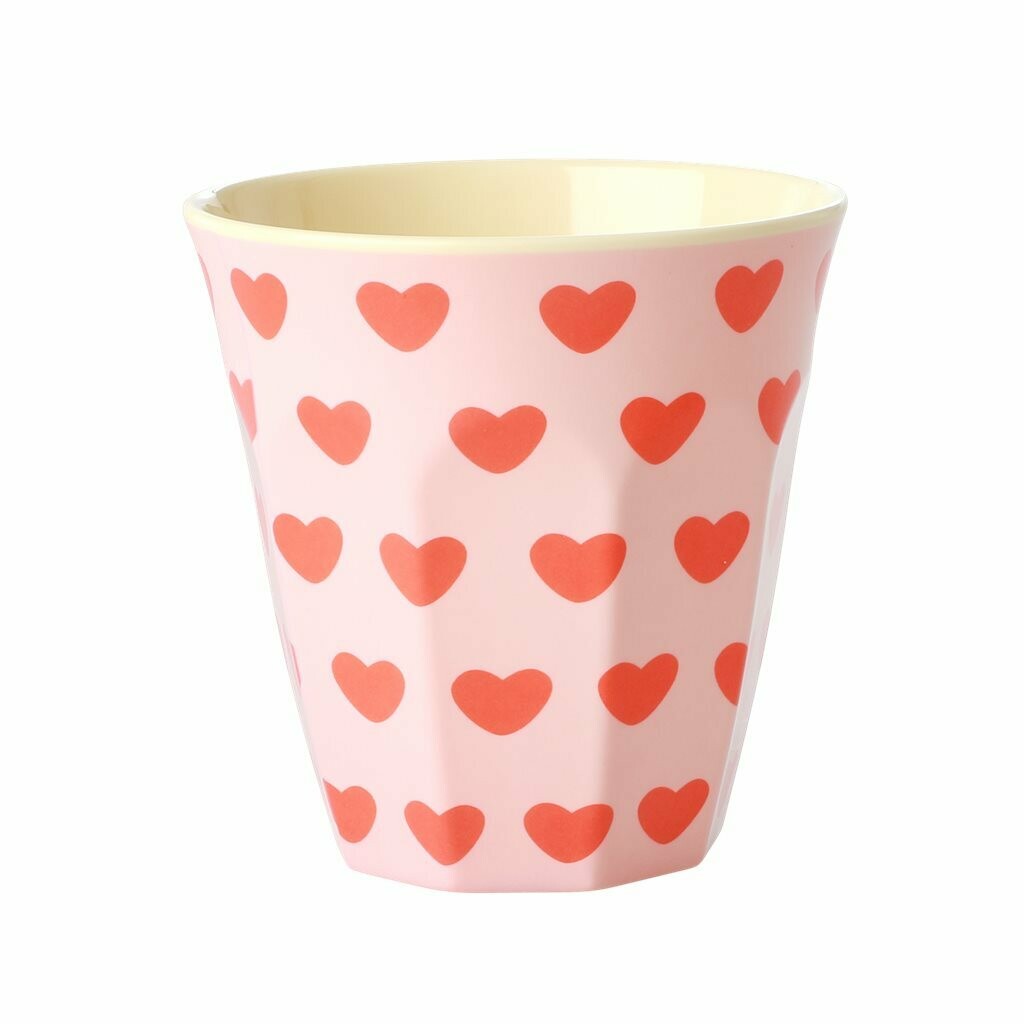 Medium melamine cup -  sweet hearts print