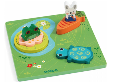 Houten puzzel - 123 Froggy