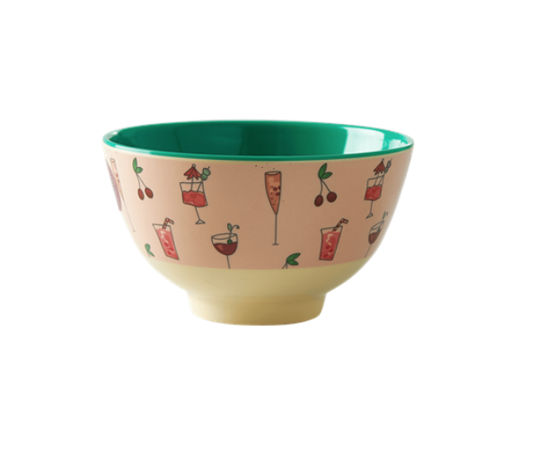Small melamine bowl - Pink Cocktail Print