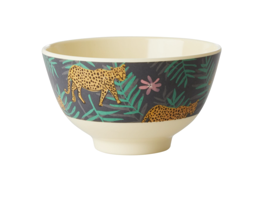 Small melamine bowl - Leopard and Leaves Print