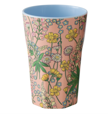 Tall melamine cup - lupin print