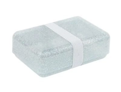 Brooddoos glitter - zilver