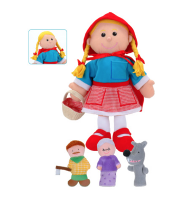 Handpop Roodkapjes en 3 vingerpopjes