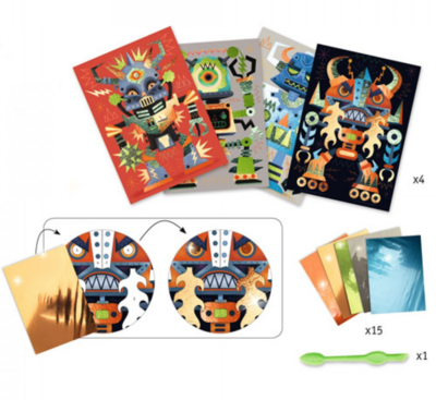 Schilderijtjes metaliseren - Robots  7-13 jaar
