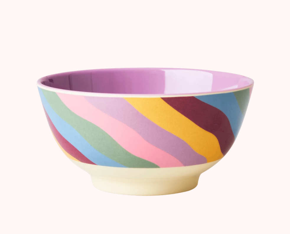 Medium melamine bowl - Funky Stripes Print
