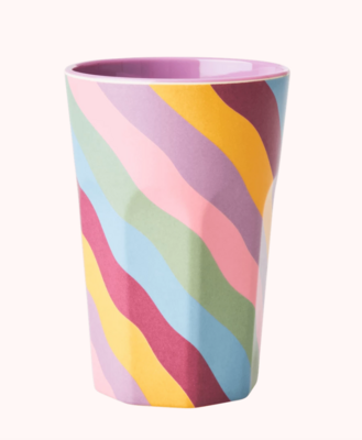 Tall Melamine Cup - Funky Stripes Print
