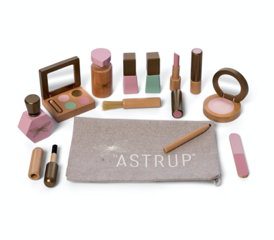 Houten Make-up set in tasje