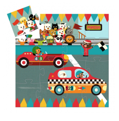 Puzzel - racewagen - 16 stuks