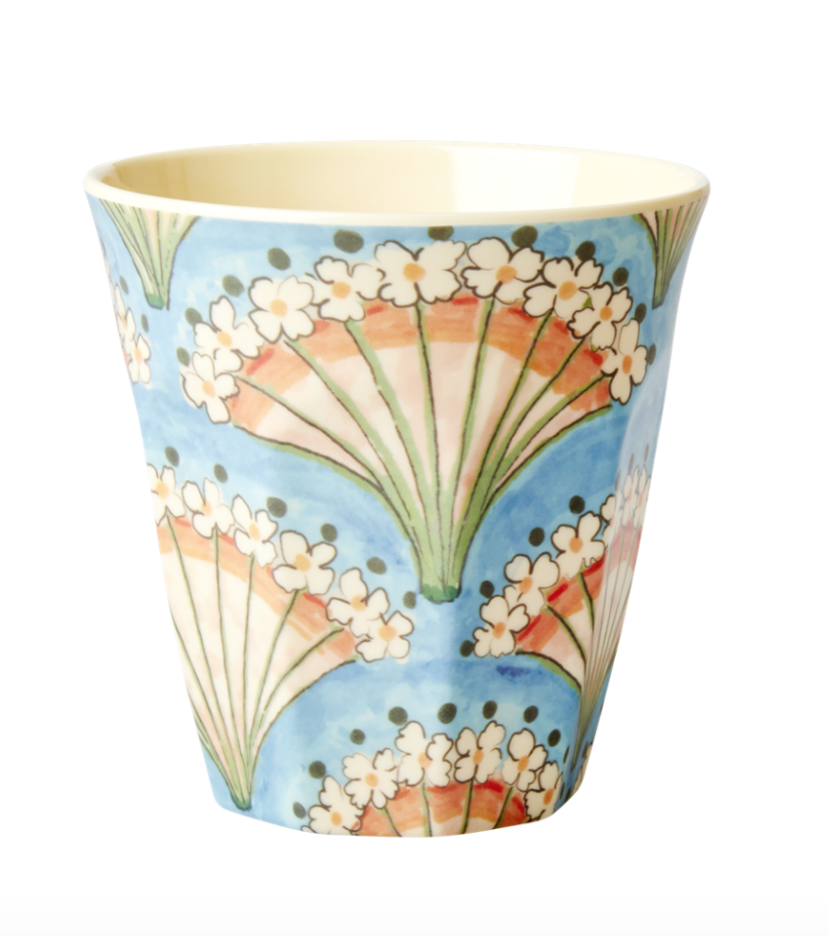 Medium melamine cup - Flower Fan Print