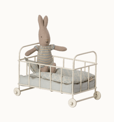 Maileg Cot bed, Micro - Blue