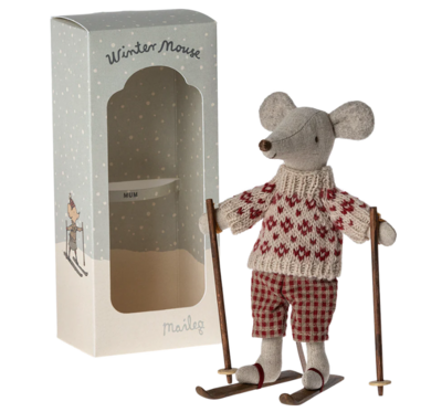 Maileg - Winter mouse with ski set - Mum