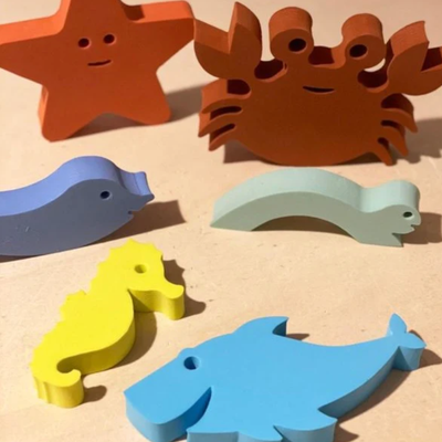 Waterfun - Set 6 foam badspeeltjes