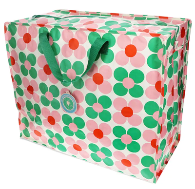 Opbergtas - Pink and green Daisy
