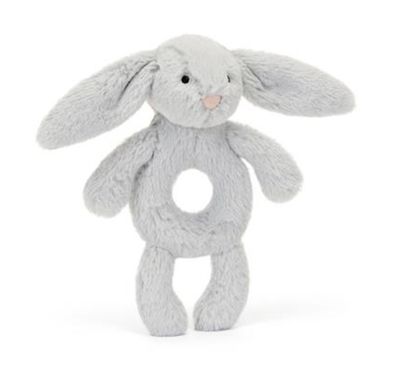 Bashful Silver Bunny Ring Rattle