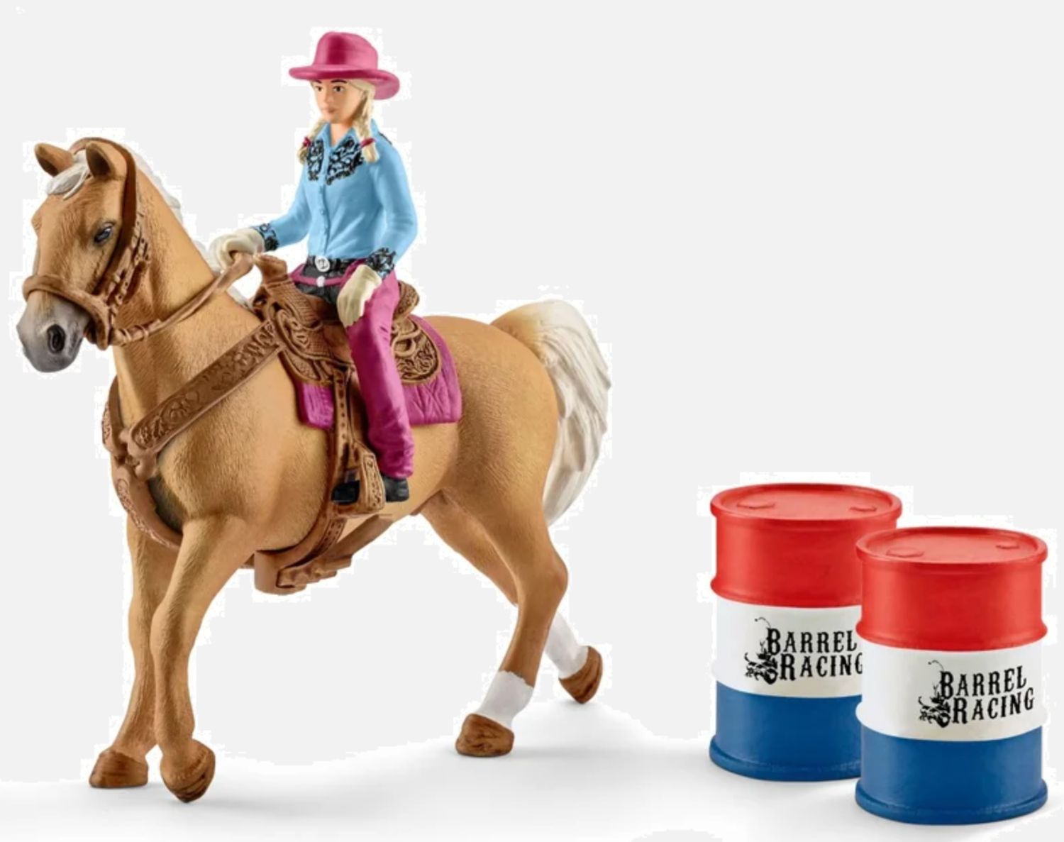 Schleich barrel racing met cowgirl