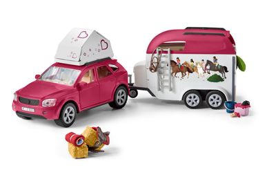 Schleich Horse Club Auto met aanhangwagen