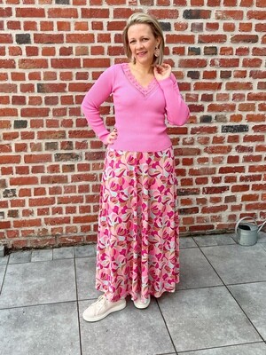 Hot pink flower skirt