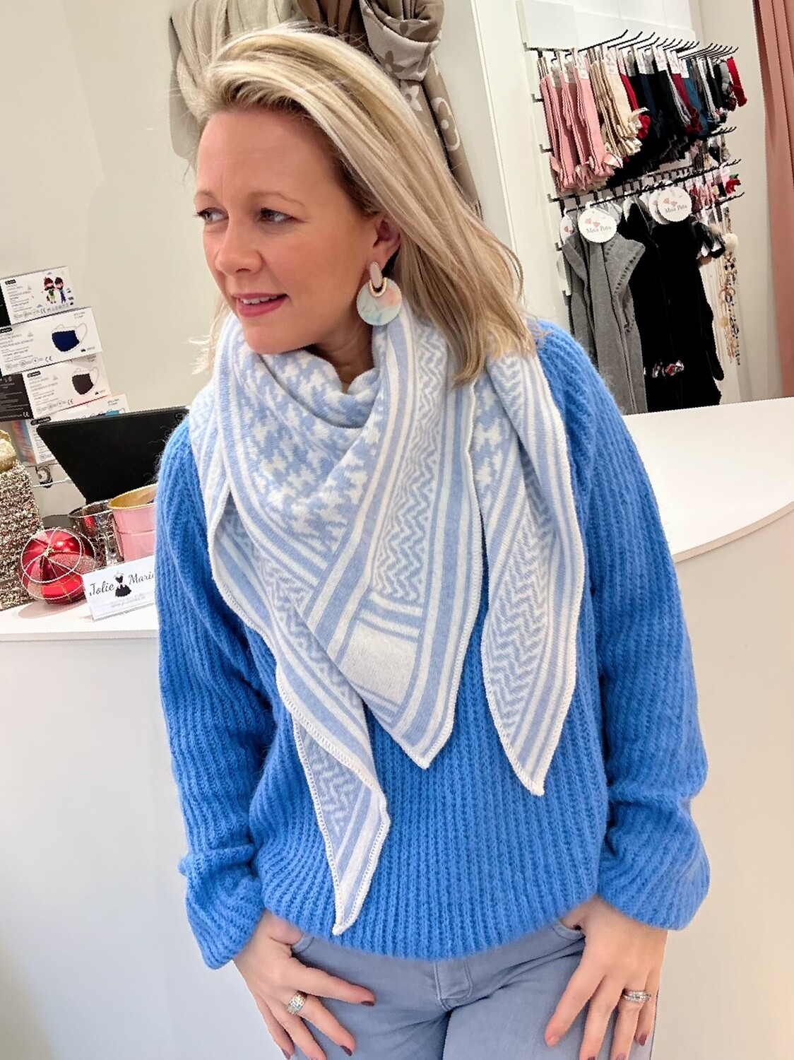soft cashmere light blue sjaal