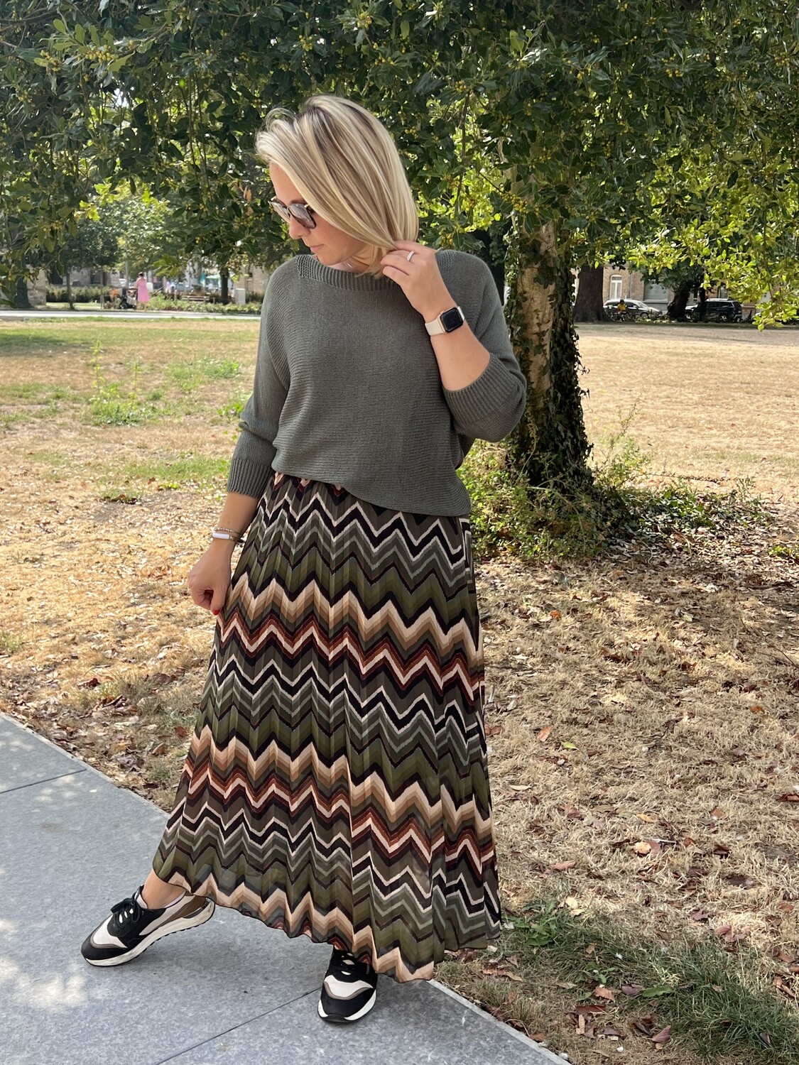 Brown printed skirt