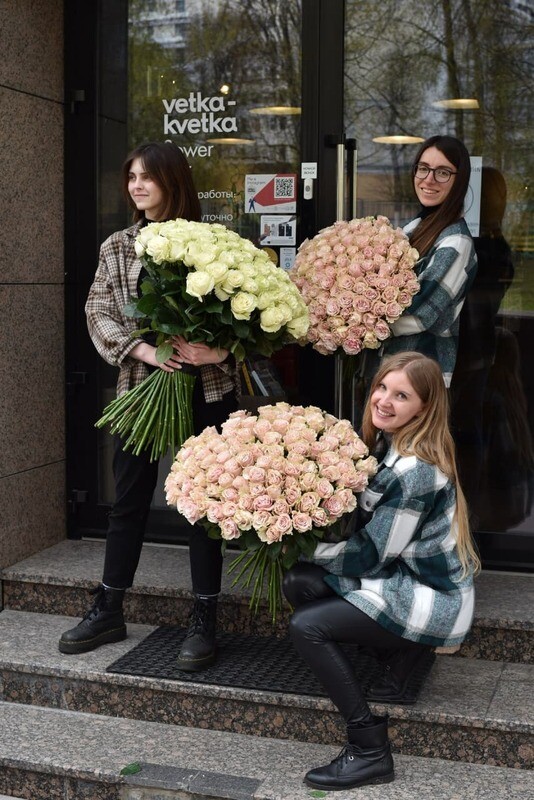 Букет одноголовой розы 101 шт.