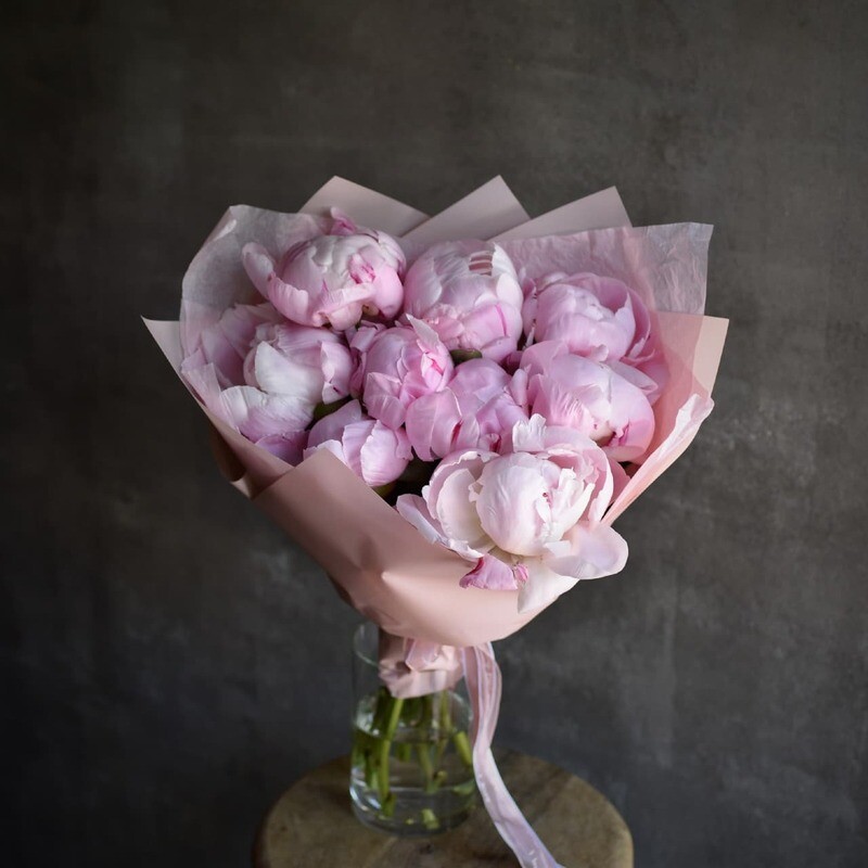 Монобукет из пионов 9 шт.