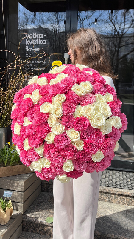 Микс из 101 розы