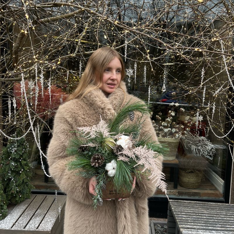 Хвойная композиция с хлопком