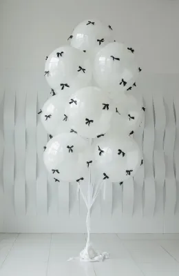 Сет из шаров-гигантов XXL 91см (белый) с бантиками  