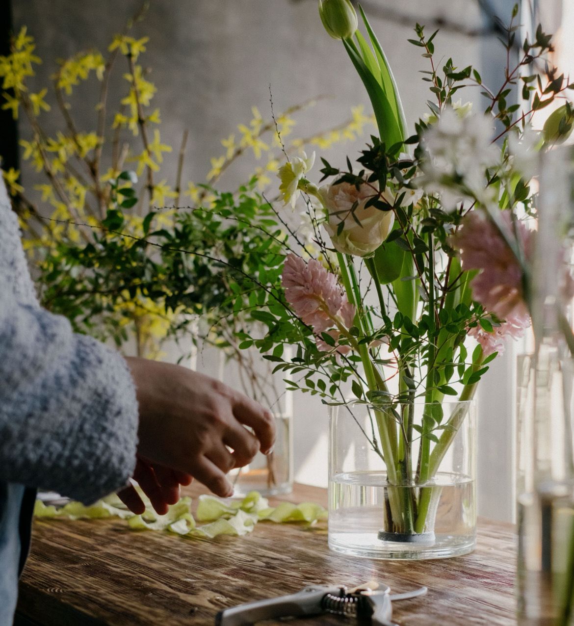 Мастер-класс по сборке весеннего букета на кензане