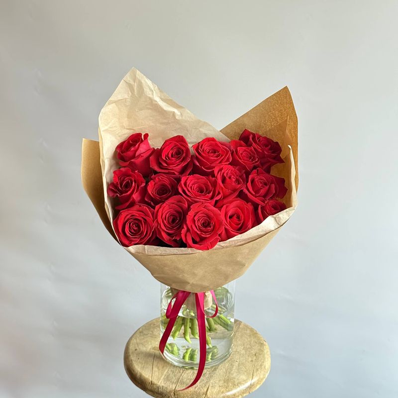 Монобукет из красных роз