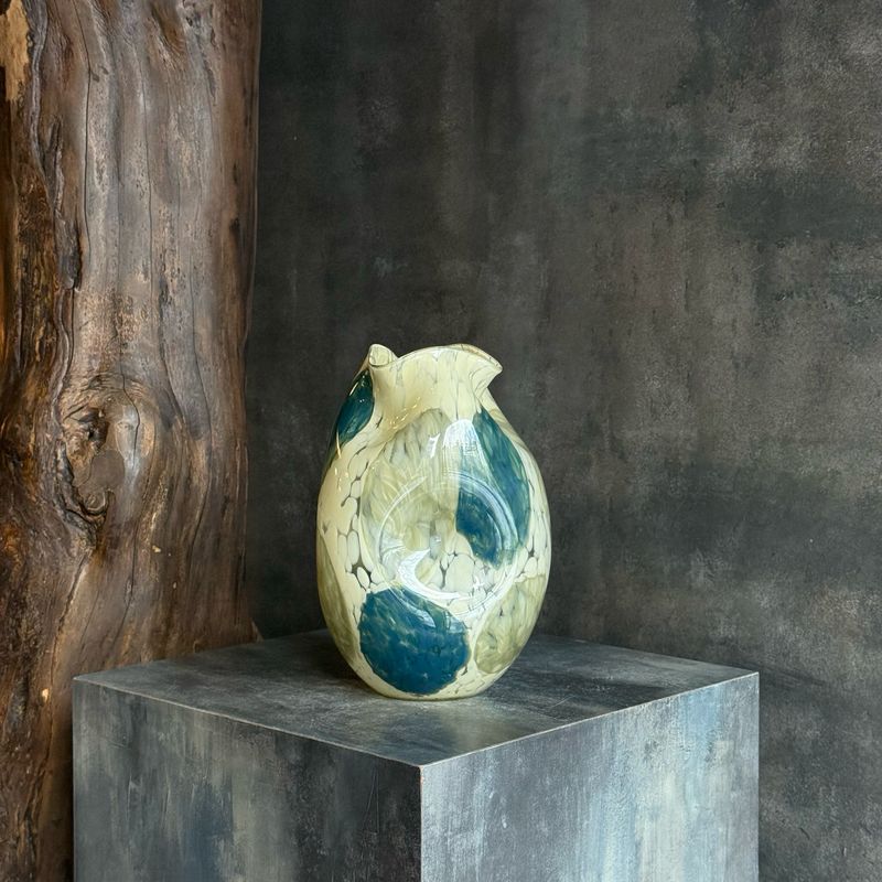 Ваза мятое стекло с узором Ваза мятое стекло с узором