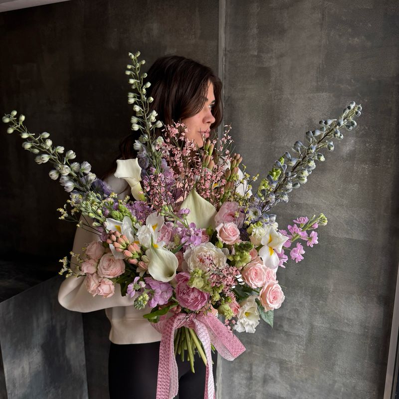 Букет XXL из калл, маттиолы и туберозы