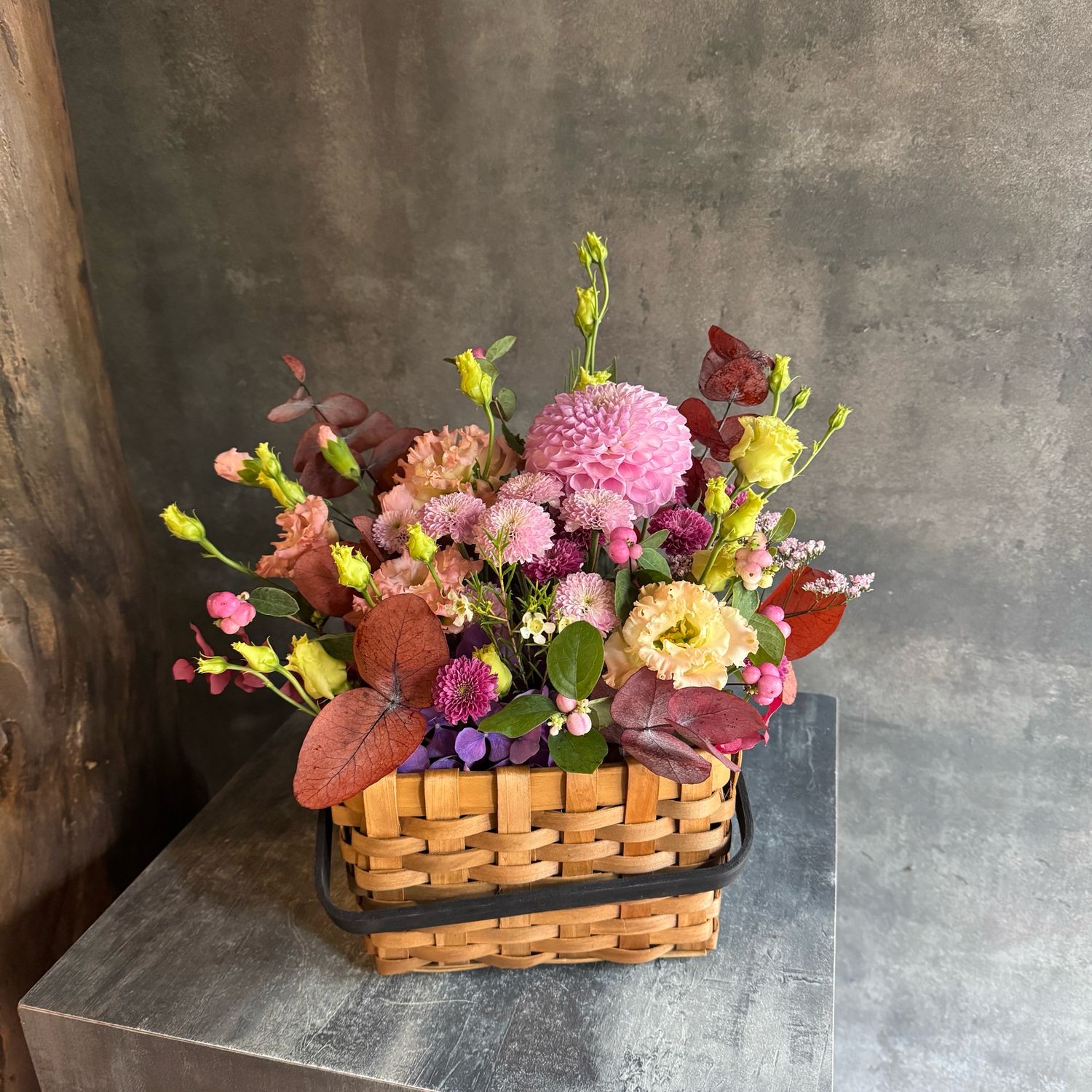 Lisianthus and Dahlia Composition