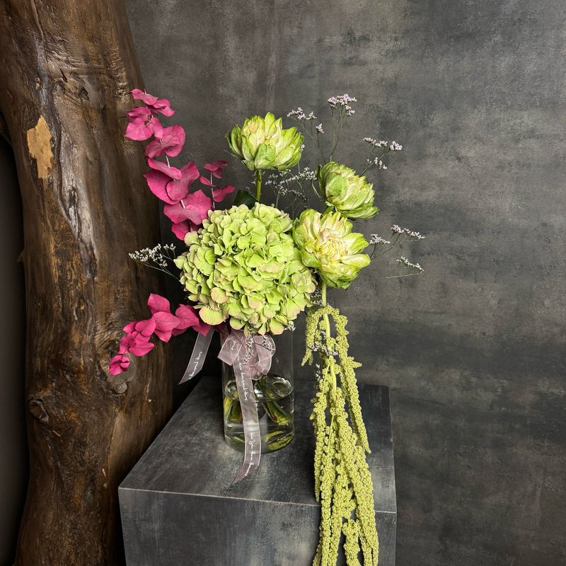Hydrangea, Protea and Amaranth Bouquet Hydrangea, Protea and Amaranth Bouquet