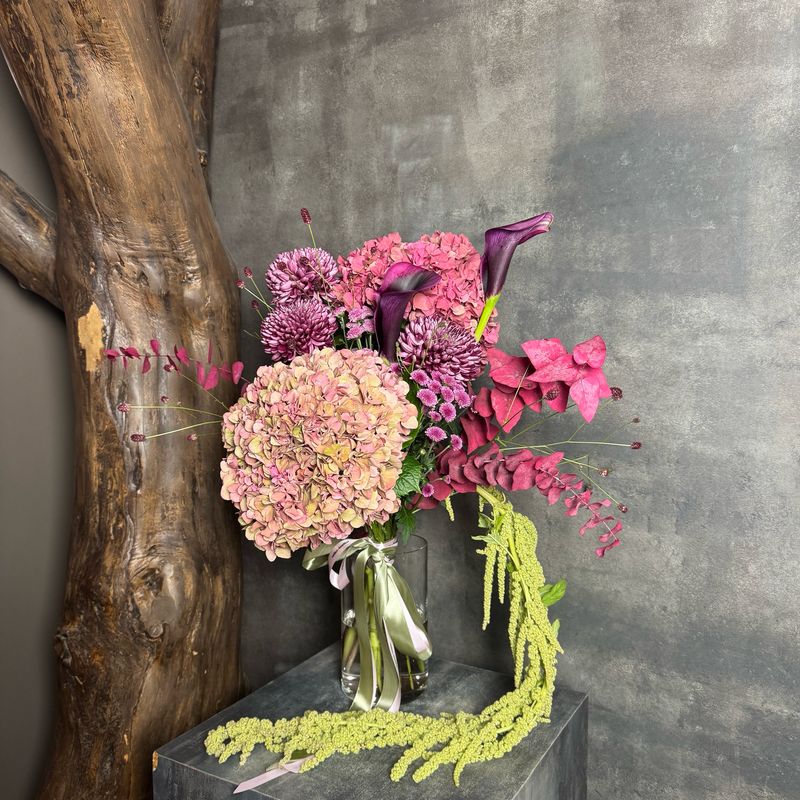 Hydrangea, Chrysanthemum and Amaranth Bouquet Hydrangea, Chrysanthemum and Amaranth Bouquet