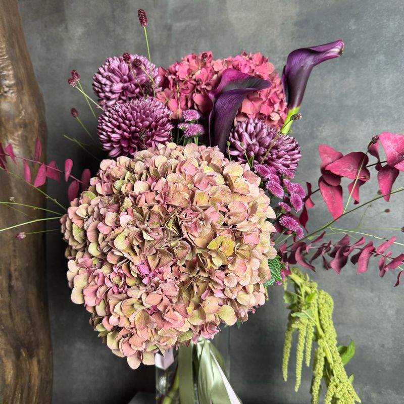 Hydrangea, Chrysanthemum and Amaranth Bouquet