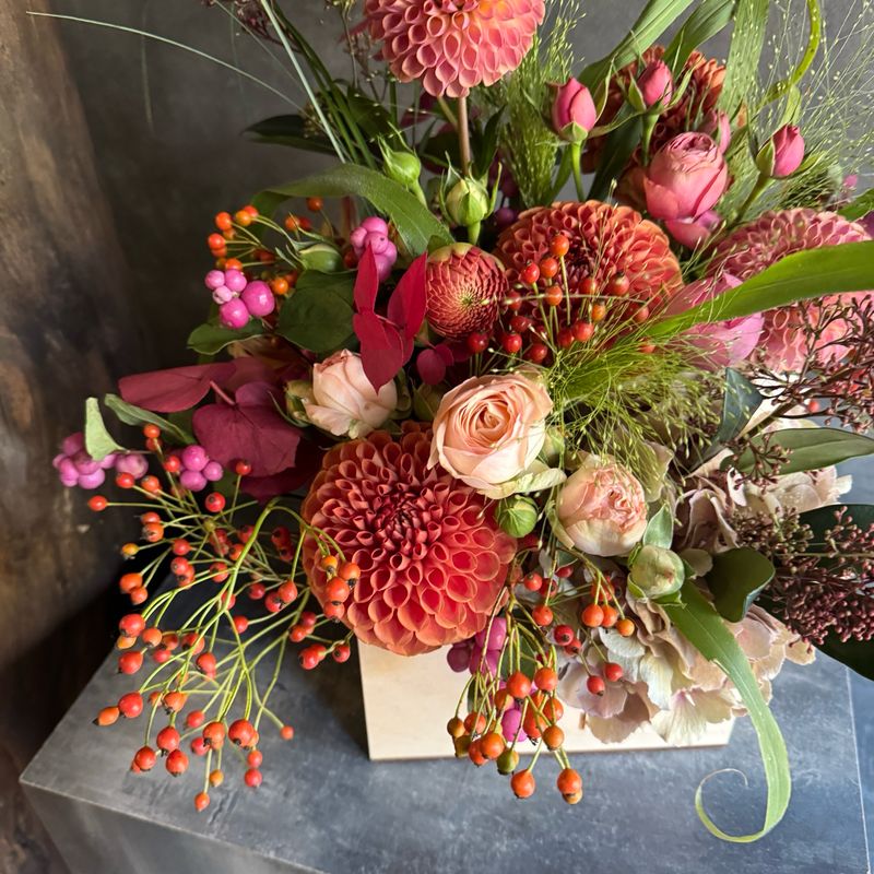 Dahlia and Hydrangea Composition