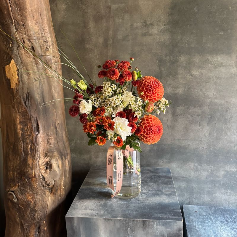Dahlia and Chamelaucium Bouquet Dahlia and Chamelaucium Bouquet