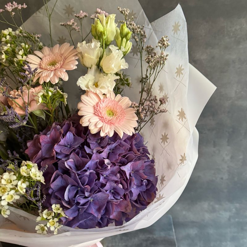 Hydrangea, Gerbera and Lisianthus Bouquet