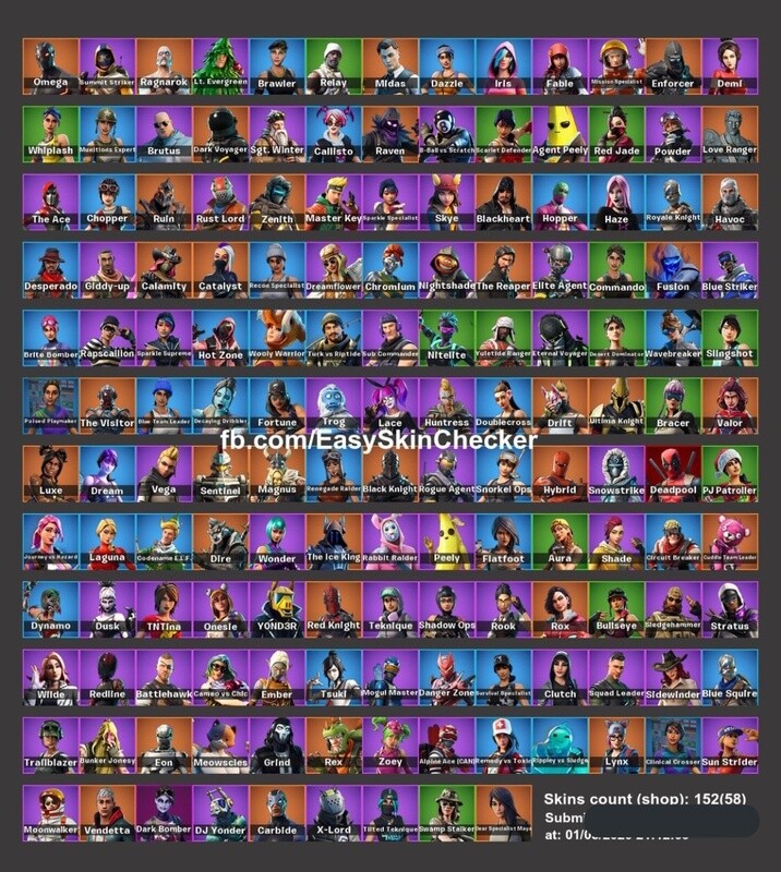Full Acces Renegade Raider 152 skins + Black Knight + Wonder STACKED AF