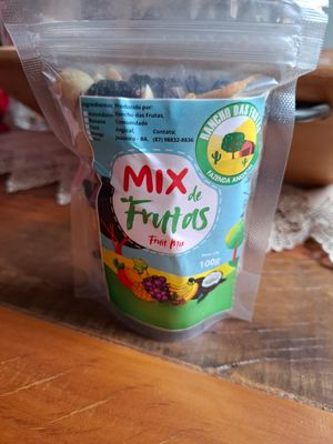 Mix de Frutas Desidratadas 100g(manga, uva, amendoim, banana e coco)