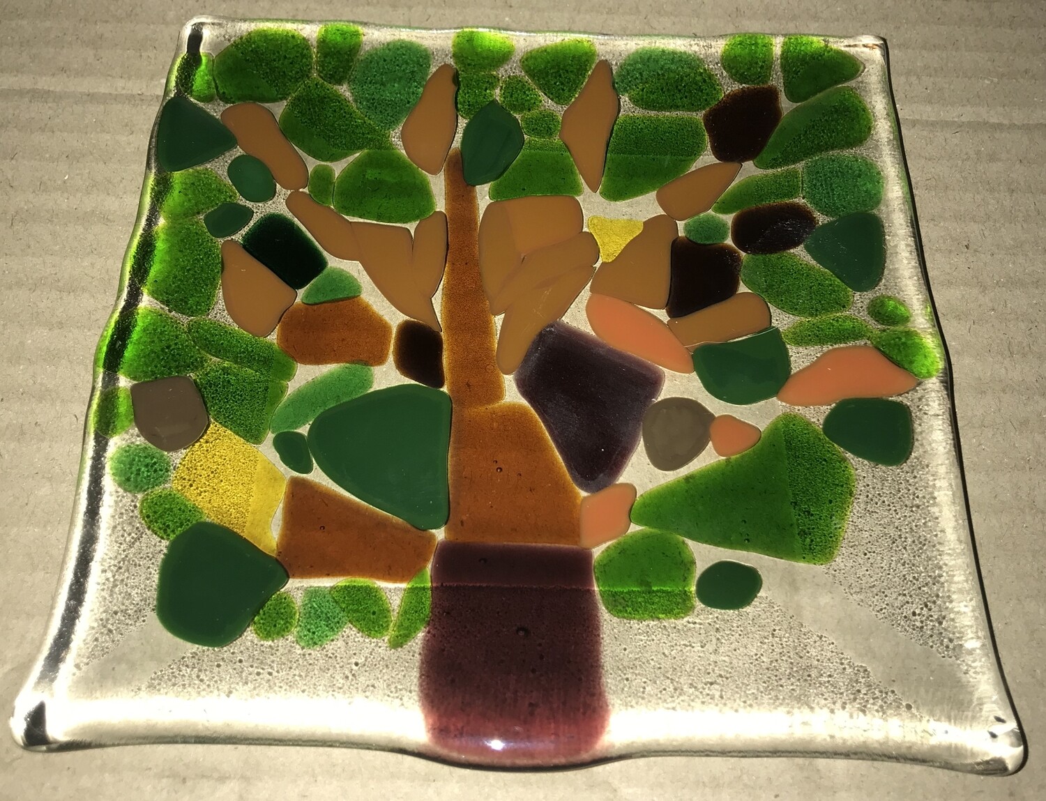 6" Square Fused Glass Plate 6" Square Fused Glass Plate