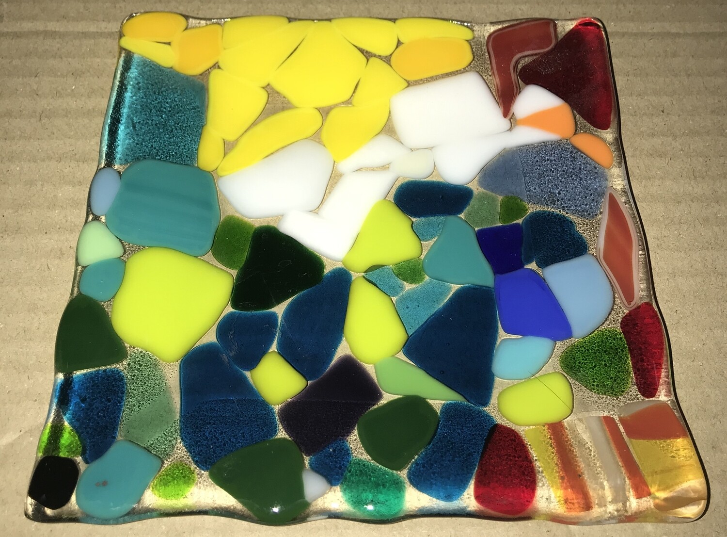 8" Square Fused Glass Plate 8" Square Fused Glass Plate