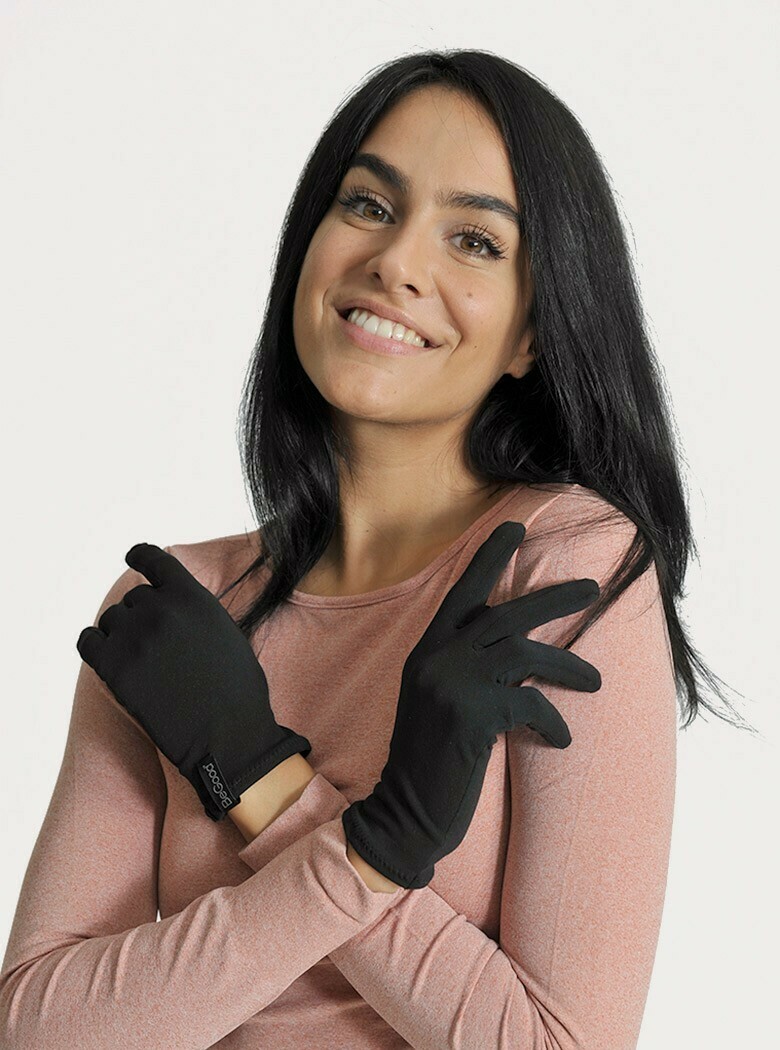 Vochtinbrengende handschoenen in Dermofibra® Hyaluron (Zwart)