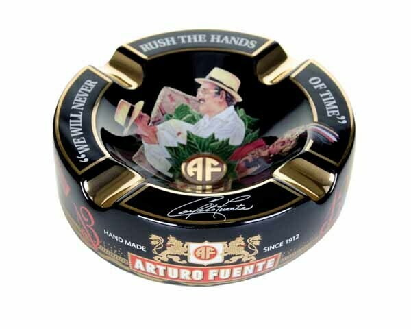 ASBAK ARTURO FUENTE ROND VERSIERD KERAMIEK ZWART