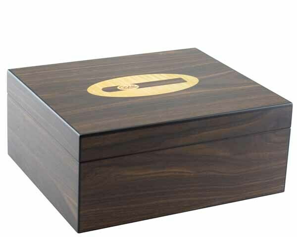 HUMIDOR 29105 WALNUT/CIGAR LOGO