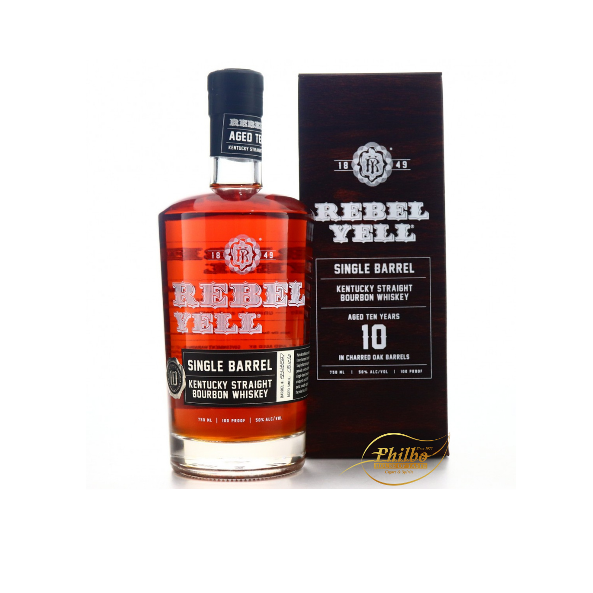 REBEL BOURBON 10-YEAR SINGLE BARREL 50% /70cl 100 PROOF REBEL BOURBON 10-YEAR SINGLE BARREL 50% /70cl 100 PROOF