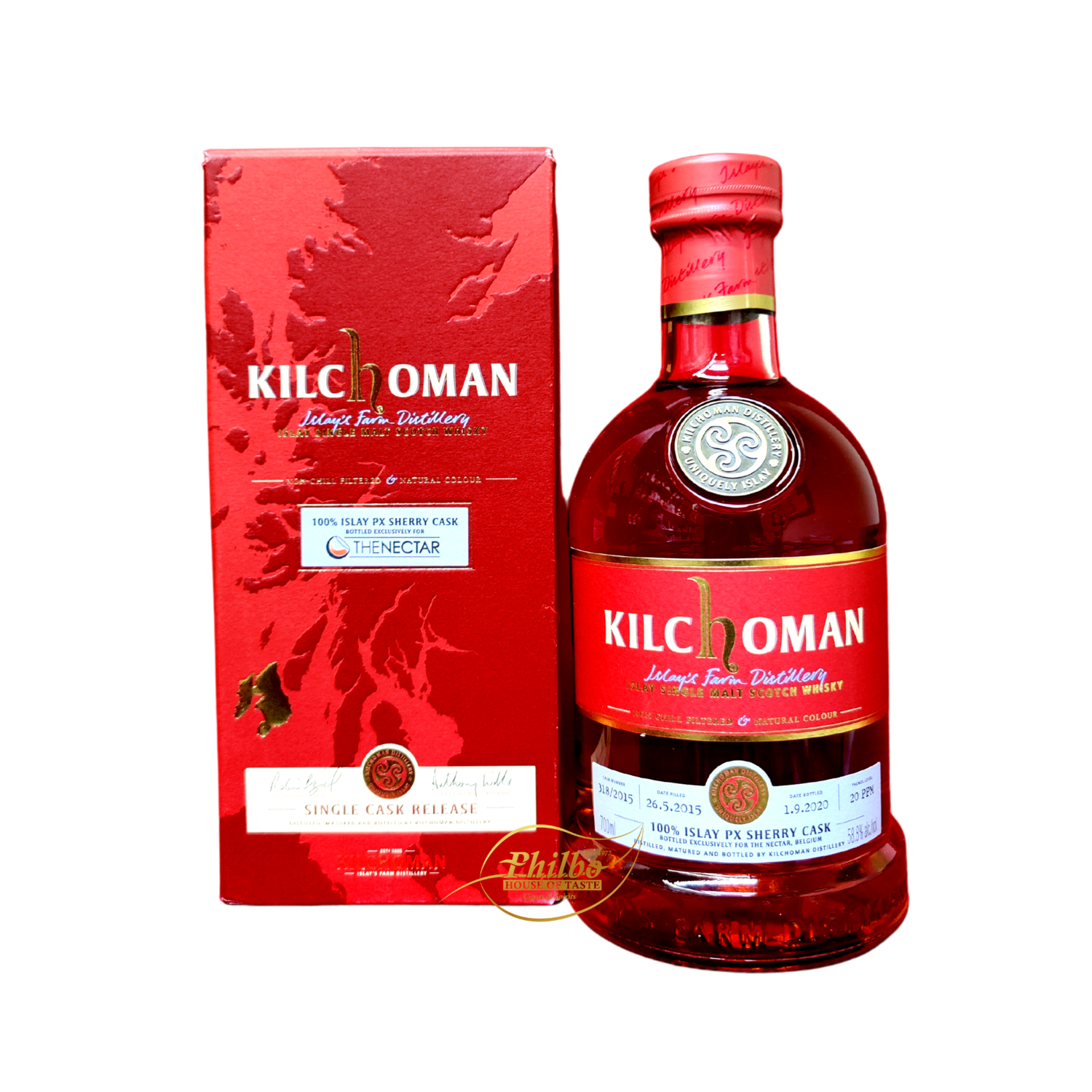 Kilchoman 2015 5Y 100% Px Sherry Cask 58,8° Bottled for The Nectar